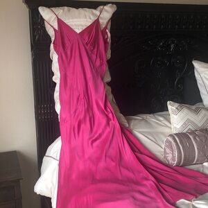VS exquisite fuchsia silk gown.